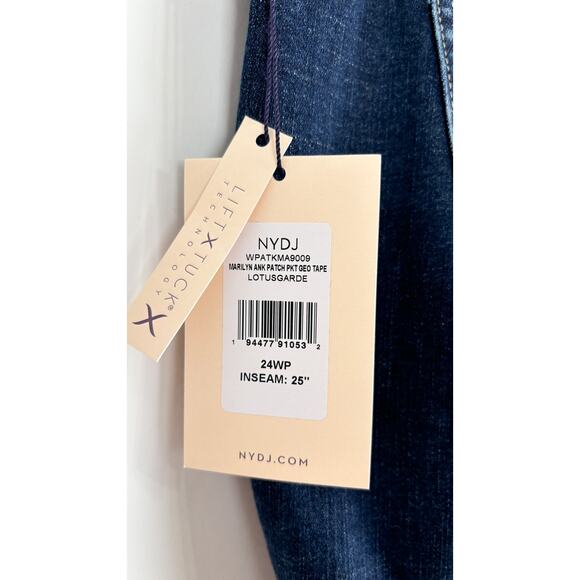 NYDJ Marilyn Ankle Embroidered Denim Jeans Lotus Gardens Womens 24W Petite New - Picture 7 of 15